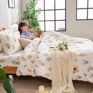 【DUYAN 竹漾】法蘭絨雙人加大四件式床包兩用毯被組 / 小松森旅