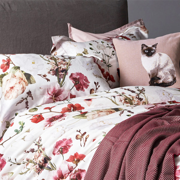 線上特賣｜【寬庭】葡萄牙長纖棉寢飾四件式｜瑰麗花園 雙人