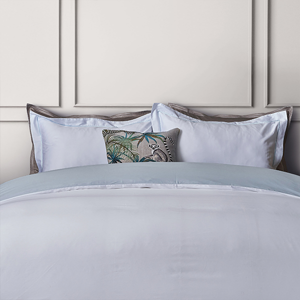 【寬庭】義大利進口棉寢飾四件式｜荷菈 天使藍 加大