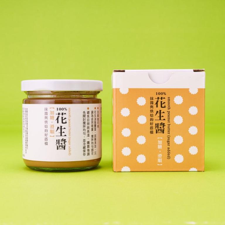 美好花生 100%花生醬經雙入組-(無加糖滑順+加糖滑順組) 附提袋