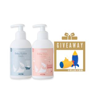 諾卡草本嬰兒泡泡露+諾卡草本嬰兒潤膚乳 (贈洗澡玩具 x 1, 樣式隨機)