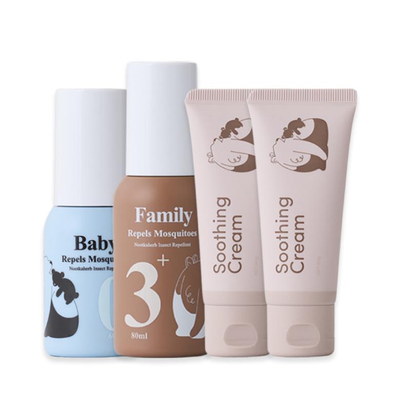 諾卡草本防蚊蟲噴霧+諾卡草本家庭防蚊蟲噴霧 + 諾卡草本秀秀霜 x 2