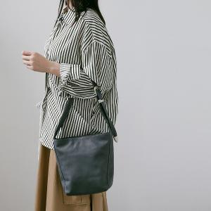 Supportingrole簡約百搭輕量兩用真皮手提肩背腋下托特包 藍