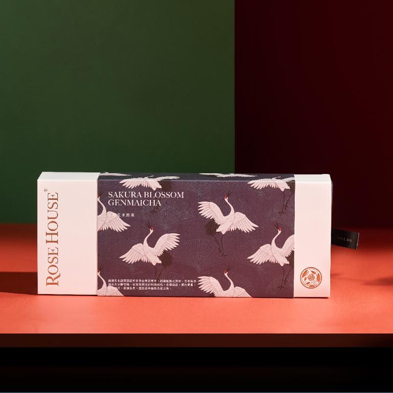 千櫻玄米煎茶 | Sakura Blossom Genmaicha | 精品立體茶包盒 (10包入-附提袋)