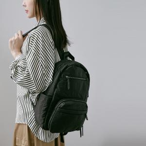 supportingrole簡約形塑俐落線條澎軟多用後背包 黑