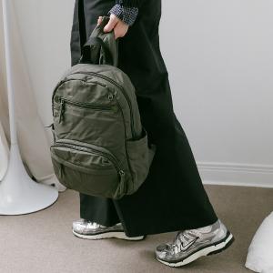supportingrole簡約形塑俐落線條澎軟多用後背包 質感霧綠