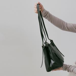 Supportingrole簡約廓形百搭輕量兩用真皮手提肩背腋下托特包 黑