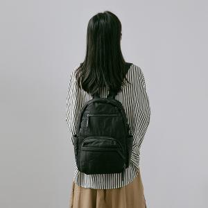 supportingrole簡約形塑俐落線條澎軟多用後背包 黑