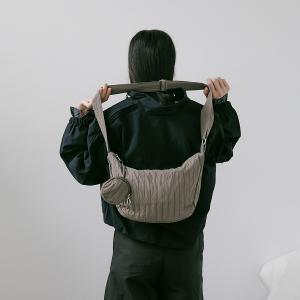 supportingrole簡約慵懶蓬鬆弧線多用斜肩背包 灰