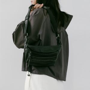 supportingrole皮革口袋斜腰包旅行百搭日常真皮斜背包 黑