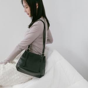 Supportingrole簡約廓形百搭輕量兩用真皮手提肩背腋下托特包 黑