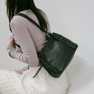 Supportingrole簡約廓形百搭輕量兩用真皮手提肩背腋下托特包 黑