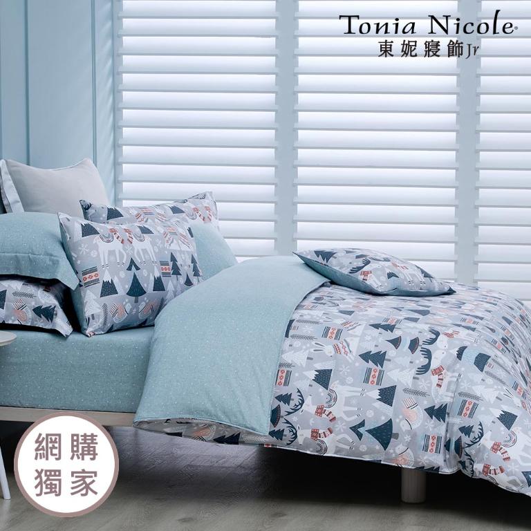 【Tonia Nicole 東妮寢飾Jr】雪國狂想曲100%精梳棉兩用被床包組(雙人)