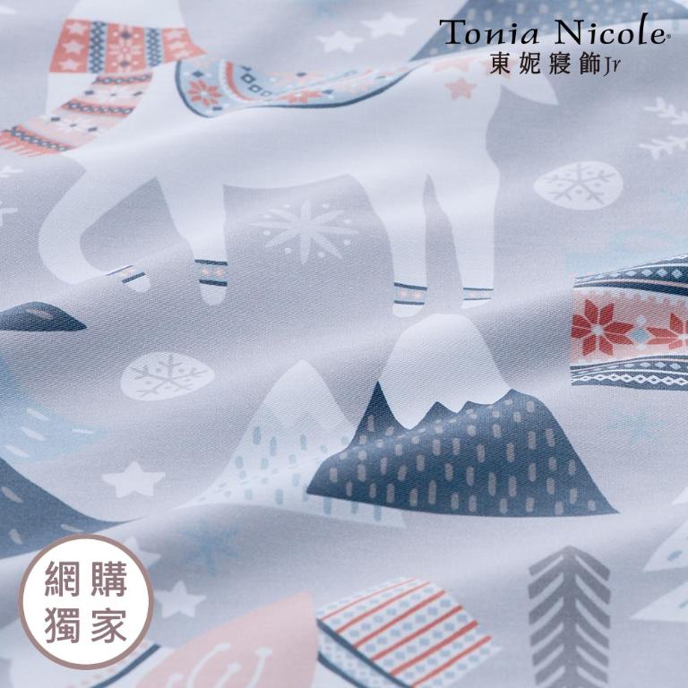 【Tonia Nicole 東妮寢飾Jr】雪國狂想曲100%精梳棉兩用被床包組(雙人)
