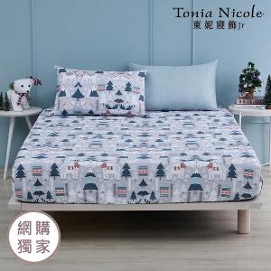 【Tonia Nicole 東妮寢飾Jr】雪國狂想曲100%精梳棉床包枕套組(雙人)