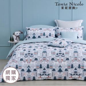 【Tonia Nicole 東妮寢飾Jr】雪國狂想曲100%精梳棉兩用被床包組(雙人)