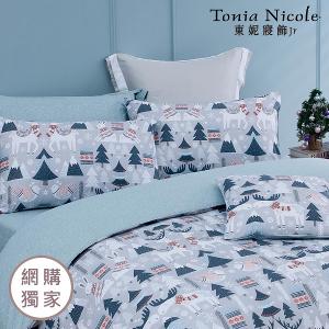 【Tonia Nicole 東妮寢飾Jr】雪國狂想曲100%精梳棉兩用被床包組(雙人)
