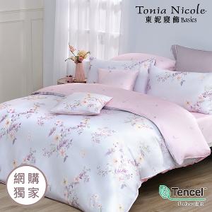 【Tonia Nicole 東妮寢飾】粉漾佳人60支環保印染100%萊賽爾天絲兩用被床包組(加大)