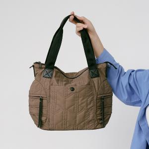 supportingrole 蓬鬆弧線斜肩後背手提3用托特包 咖啡