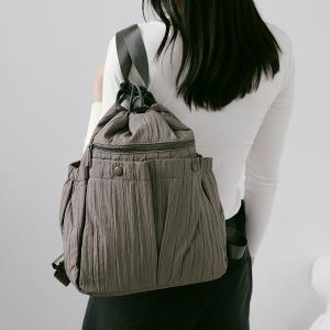 supportingrole 蓬鬆俐落線條斜肩後背手提3用包 灰