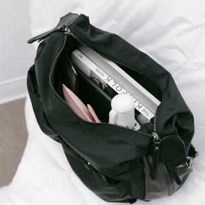 supportingrole 輕盈多分層空間俐落多用手提斜肩背包 黑灰