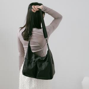 supportingrole 輕盈多分層空間俐落多用手提斜肩背包 黑灰