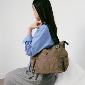 supportingrole 蓬鬆弧線斜肩後背手提3用托特包 咖啡