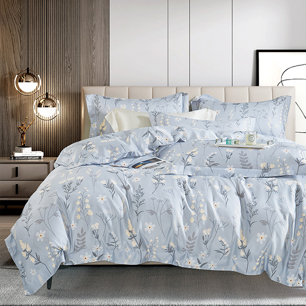 【DUYAN 竹漾】萊賽爾纖維雙人加大床包三件組 / 涼風花語 台灣製