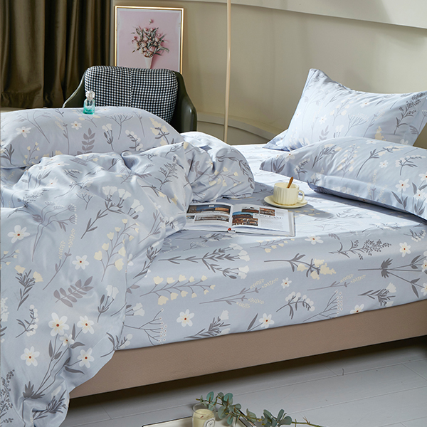 【DUYAN 竹漾】萊賽爾纖維雙人加大床包三件組 / 涼風花語 台灣製