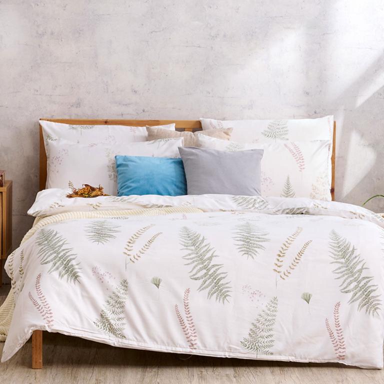 【DUYAN 竹漾】萊賽爾纖維雙人床包被套四件組 / 清夏綠影 台灣製