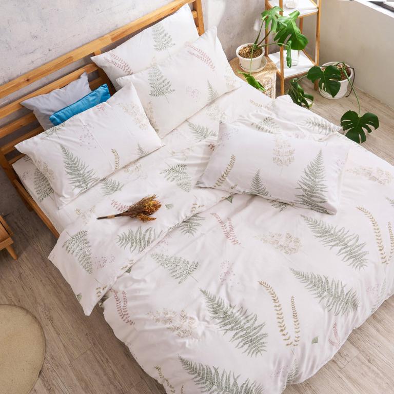 【DUYAN 竹漾】萊賽爾纖維雙人床包被套四件組 / 清夏綠影 台灣製