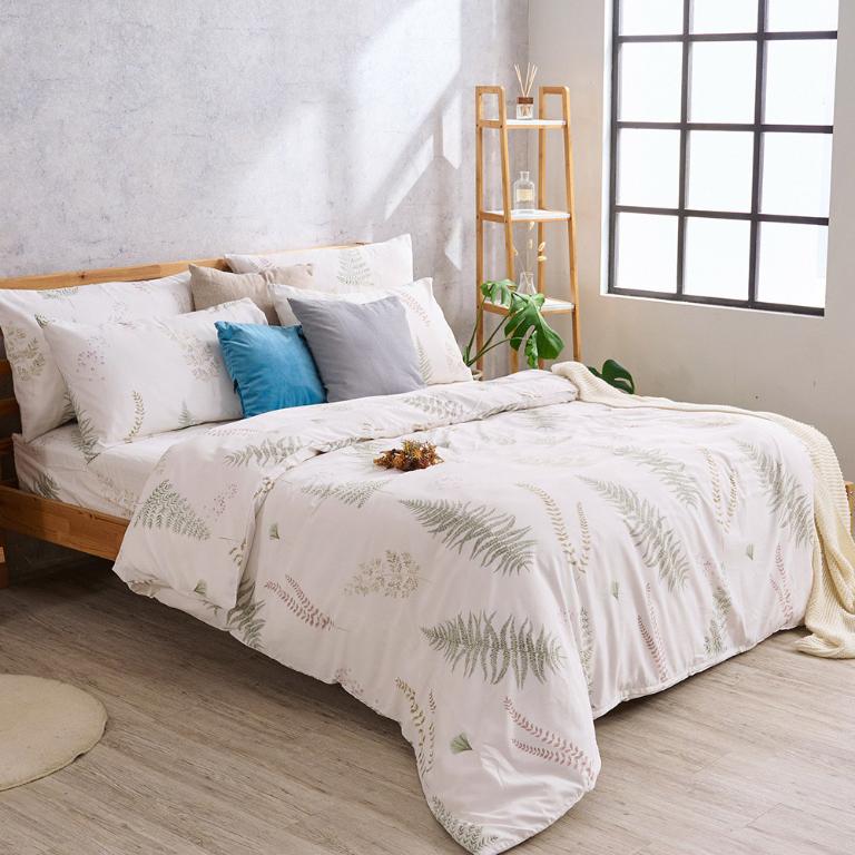 【DUYAN 竹漾】萊賽爾纖維雙人床包被套四件組 / 清夏綠影 台灣製