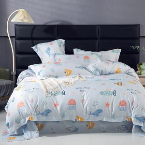 【DUYAN 竹漾】萊賽爾纖維單人床包二件組 / 魚樂同游 台灣製