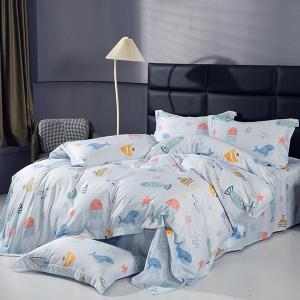 【DUYAN 竹漾】萊賽爾纖維單人床包二件組 / 魚樂同游 台灣製