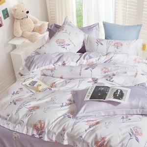 【DUYAN 竹漾】萊賽爾纖維單人二件組＋雙人鋪棉兩用被 / 紫晴粉卉 台灣製