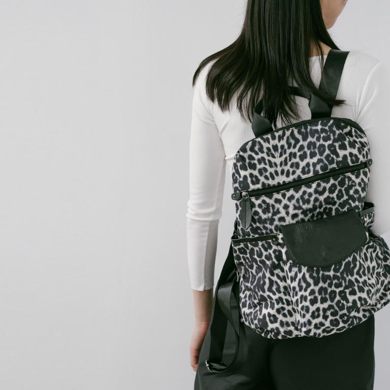 supportingrole 輕盈2+1多分層豹紋元素後背包加小斜肩包