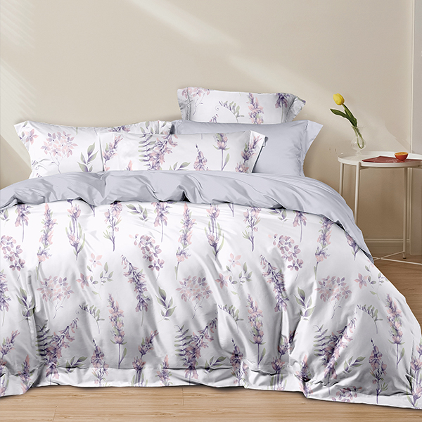 【DUYAN 竹漾】萊賽爾纖維雙人床包三件組 / 飛花若紫 台灣製