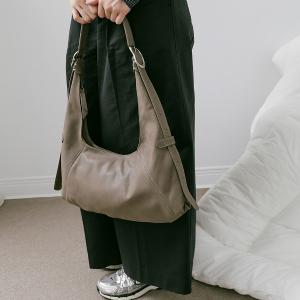 Supportingrole簡約半月形輪廓真皮手提肩斜背托特包 質感棕