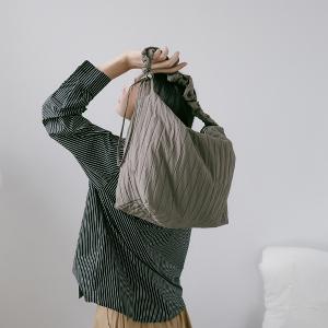 supportingrole 輕盈柔和抽繩元素多用手提斜肩背包 灰