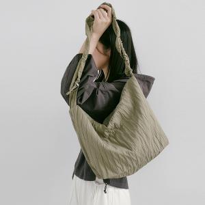 supportingrole 輕盈柔和抽繩元素多用手提斜肩背包 灰綠