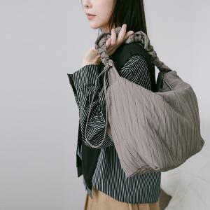 supportingrole 輕盈柔和抽繩元素多用手提斜肩背包 灰