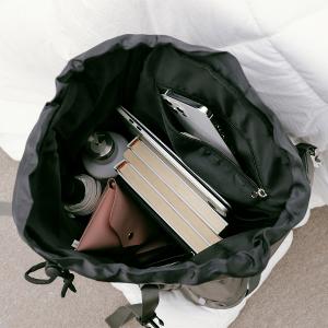 supportingrole 輕盈柔和抽繩元素多用手提斜肩背包 軍綠