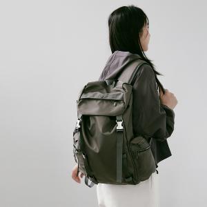 supportingrole 輕盈柔和抽繩元素多用手提斜肩背包 軍綠