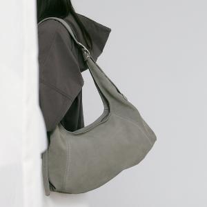 Supportingrole簡約半月形輪廓真皮手提肩斜背托特包 質感灰綠