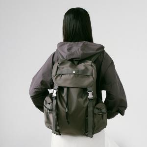 supportingrole 輕盈柔和抽繩元素多用手提斜肩背包 軍綠