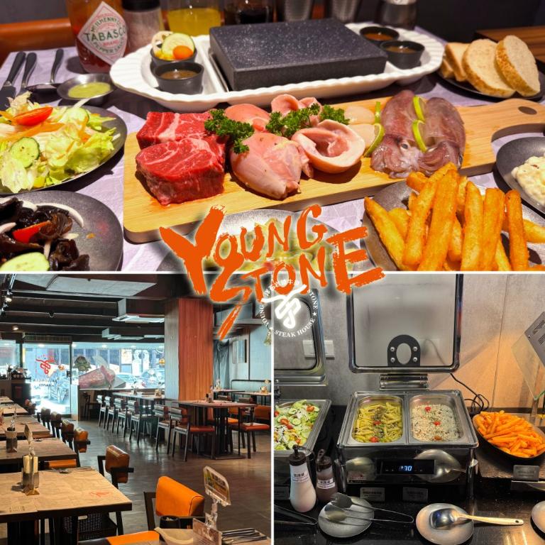 【台北】洋石岩燒牛排平日海陸雙人套餐+半自助式吃到飽(2張組)