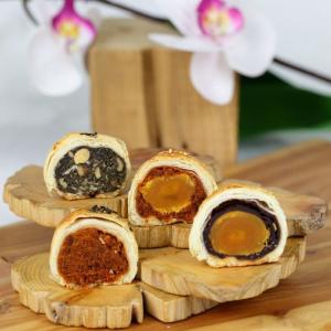 【白鵝山腳】酥皮4寶禮盒(牛肉酥、蛋黃酥、牛肉蛋黃酥、黑麻酥各3入) 12入/盒