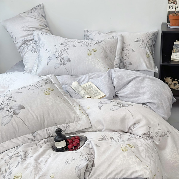 【DUYAN 竹漾】40支100%天絲雙人四件式鋪棉兩用被床包組 / 花庭清語 台灣製