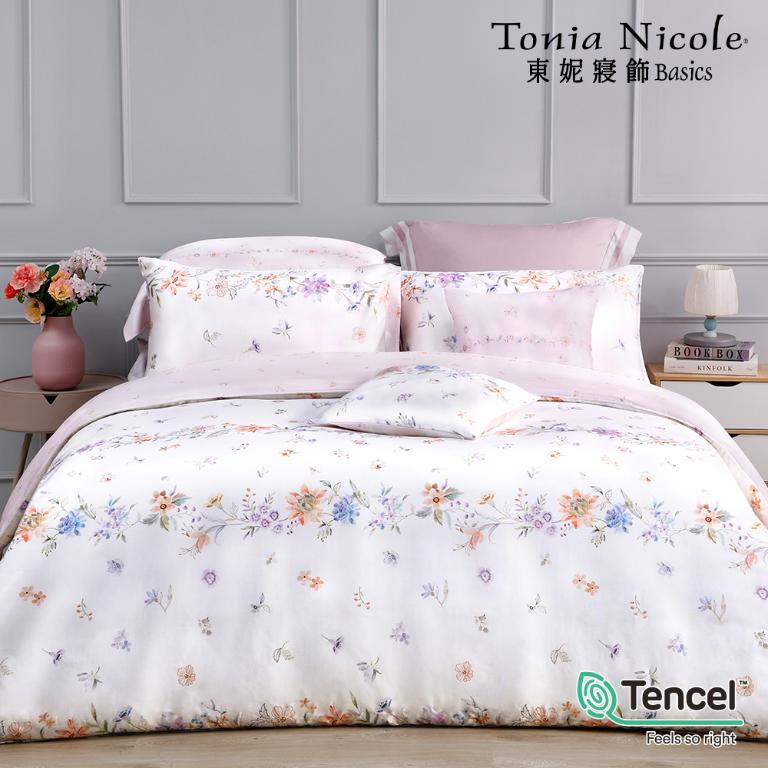 【Tonia Nicole 東妮寢飾】恬夢花園60支環保印染100%萊賽爾天絲兩用被床包組(雙人)