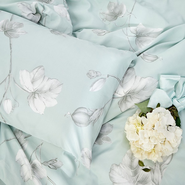 【DUYAN 竹漾】萊賽爾纖維雙人加大四件式鋪棉兩用被床包組 / 淺青花語 台灣製